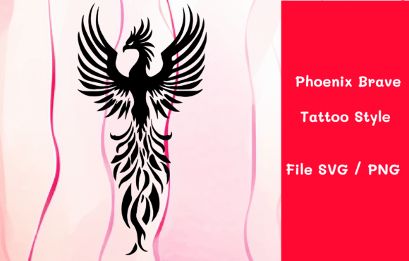Phoenix Faith Tattoo Style Design: A Bold Embroidery Statement